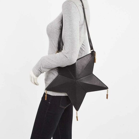 Yves Saint Laurent Black Leather Astro Star Bag - Picture 2 of 9